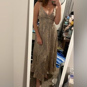 Cupshe Lace-up Backless Maxi Slip Dress